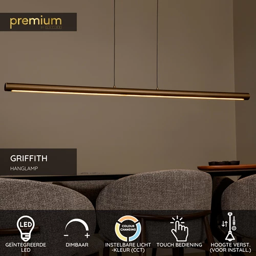Lucide GRIFFITH - Hanglamp - LED Dimb. - CCT - 1x33W 2700K/4000K - Brons | Premium - USP